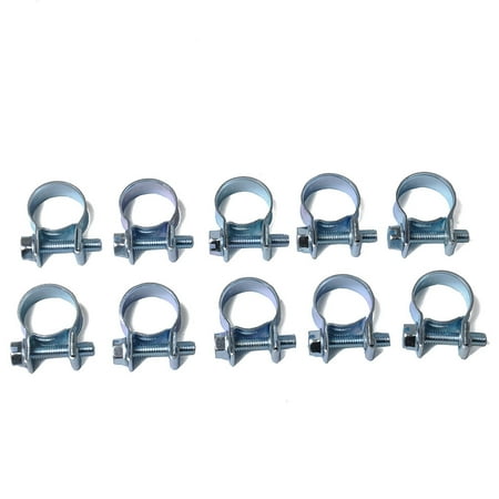 

10PCS/Set Carbon Steel Mini Clamp Fuel Injection Hose Air Hose Clamps Assortment 16-18mm Auto Replacement Parts
