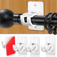 thumbnail image 2 of Curtain Rod Bracket Holder 12 PCS, Self Adhesive Crossbar Hook, No Drill Rods Hanger Wall Mount Hooks Drapery Pole, 2 of 3
