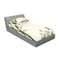 thumbnail image 2 of Ambesonne Landscape Fitted Sheet & Pillow Sham Set, Forest Birds on Tree, Twin, Olive Green Cream, 2 of 2