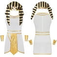 thumbnail image 7 of Doomiva Men's Ancient Robe Pharaoh Costume Egyptian King Halloween Dress up Snake Head Cuffs Uniform White XXL, 7 of 7