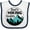 White/Navy, variant on Inktastic Dad's Hiking Buddy with Mountains and Trees Boys or Girls Baby Bib