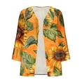 thumbnail image 4 of Ftwytp Womens Open Front Cardigan Lightweight Retro Print Cardigans 3/4 Sleeve Blouse Tops Coat Casual Duster Jackets, 4 of 5