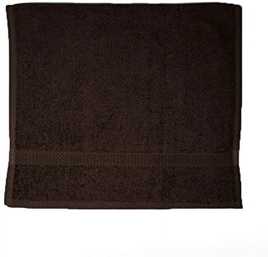 EOM Towels Bleach Safe 100% Cotton Ringspun Vat Dyed Hand Towels Size 16" X 28" 12 Pack Great for Salon, Gym and Home use. (Dark Brown)