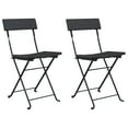 thumbnail image 2 of vidaXL Chair Outdoor Bistro Accent Folding Side Chair Poly Rattan and Steel, 2 of 63