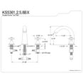 thumbnail image 2 of Kingston Brass KS5361BX Vintage Two-Handle Deck Mount Roman Tub Faucet, Polished Chrome, 2 of 4