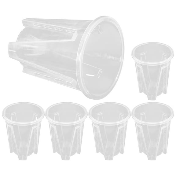 TEHAUX 6 Pcs Clear Nursery Pots with Drainage Breathable Flower Pot 12.00X10.00X10.00CM
