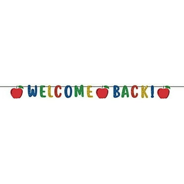 Bentornato Banner 2 Pezzi: Wecome Home E Back - Decorazione Festa A Tema Rientro