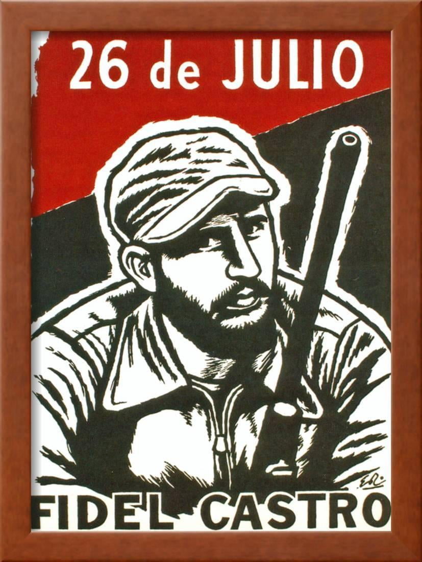 26 De Julio Fidel Castro Poster C 1976 Framed Print Wall Art Walmart Com Walmart Com