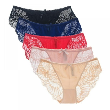 

Womens Underwear Invisible Seamless Bikini Lace Underwear Half Back Coverage Panties