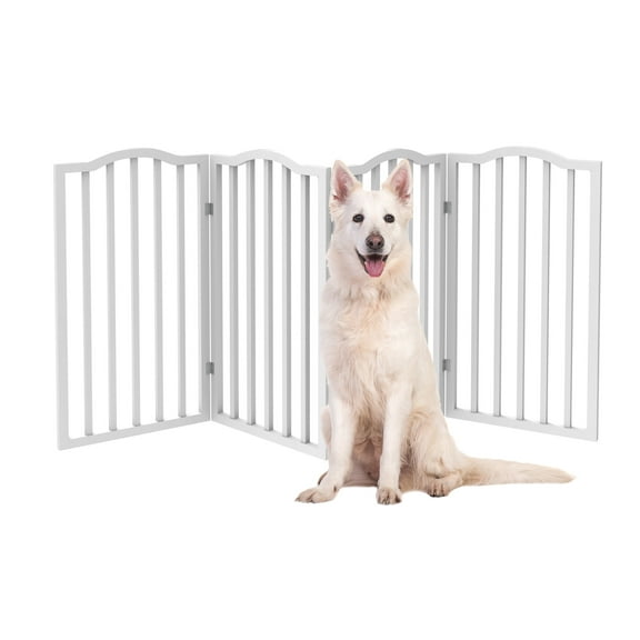 PETMAKER 4-Panel Indoor Foldable Pet Gate for Stairs or Doorways (White)
