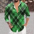 thumbnail image 2 of Hfolob Men's Shirt Mens St. Patrick's Day Print Button Lapel Long Sleeve Shirt Top Stylish, 2 of 4