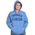 thumbnail image 4 of Mermaid Off Duty Cute Beach Lovers Zip Hoodie Sweatshirt Women Brisco Brands L, 4 of 6