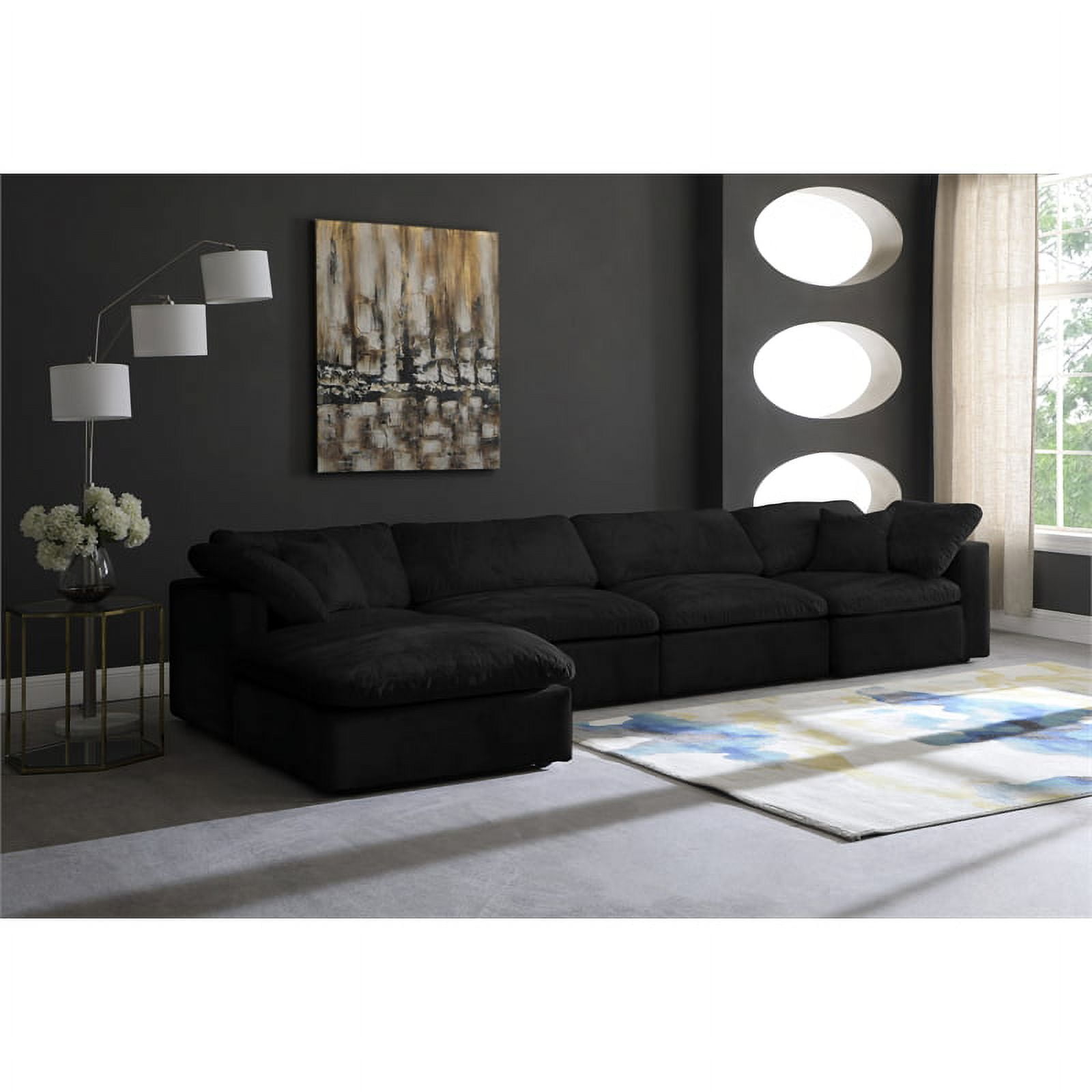Black velvet modular sectional deals