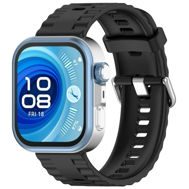 Fit4 Pro Smart Watch Replacement Band Durable Silicone Strap With Secure Silver Buckle Accessory