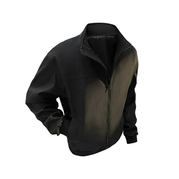 Zip Up Jacket Men Lightweight Black Bomber Jacket Fall Winter Plain Casual Mens Clothing