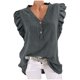 thumbnail image 3 of Camisas para adolescentes,Blusa informal con cuello en V para mujer, mangas holgadas, mezcla de poliéster y elastano, cómoda para uso diario, sopatenor, 3 of 9