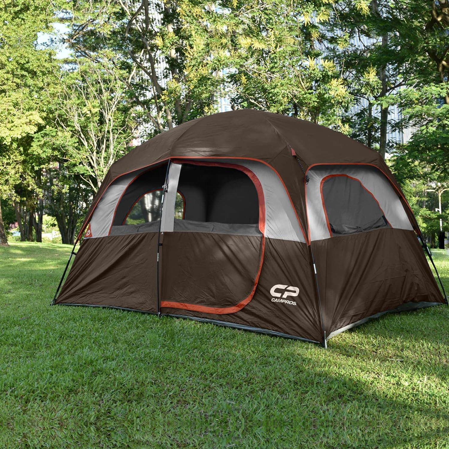 CAMPROS 6 Person Camping Tent Waterproof Windproof Family Tent, Double Layer, Portable with Carry Bag