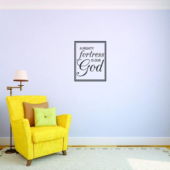 Custom Decals A Mighty Fortress Is Our God. Wall Art Size: 14 X 28 Inches Color: Black