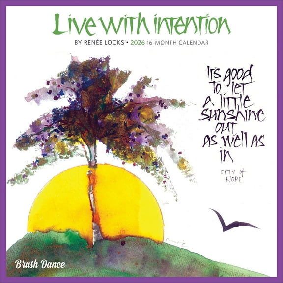 Live with Intention 2026 7x14" (Hanging) Monthly Mini Wall Calendar | Brush Dance