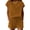 Brown, variant on Two Piece Sets for Women Summer Crew Neck Lounge Short Sets Cap Sleeve Sweatsuit with Pocket Matcha Color XXL