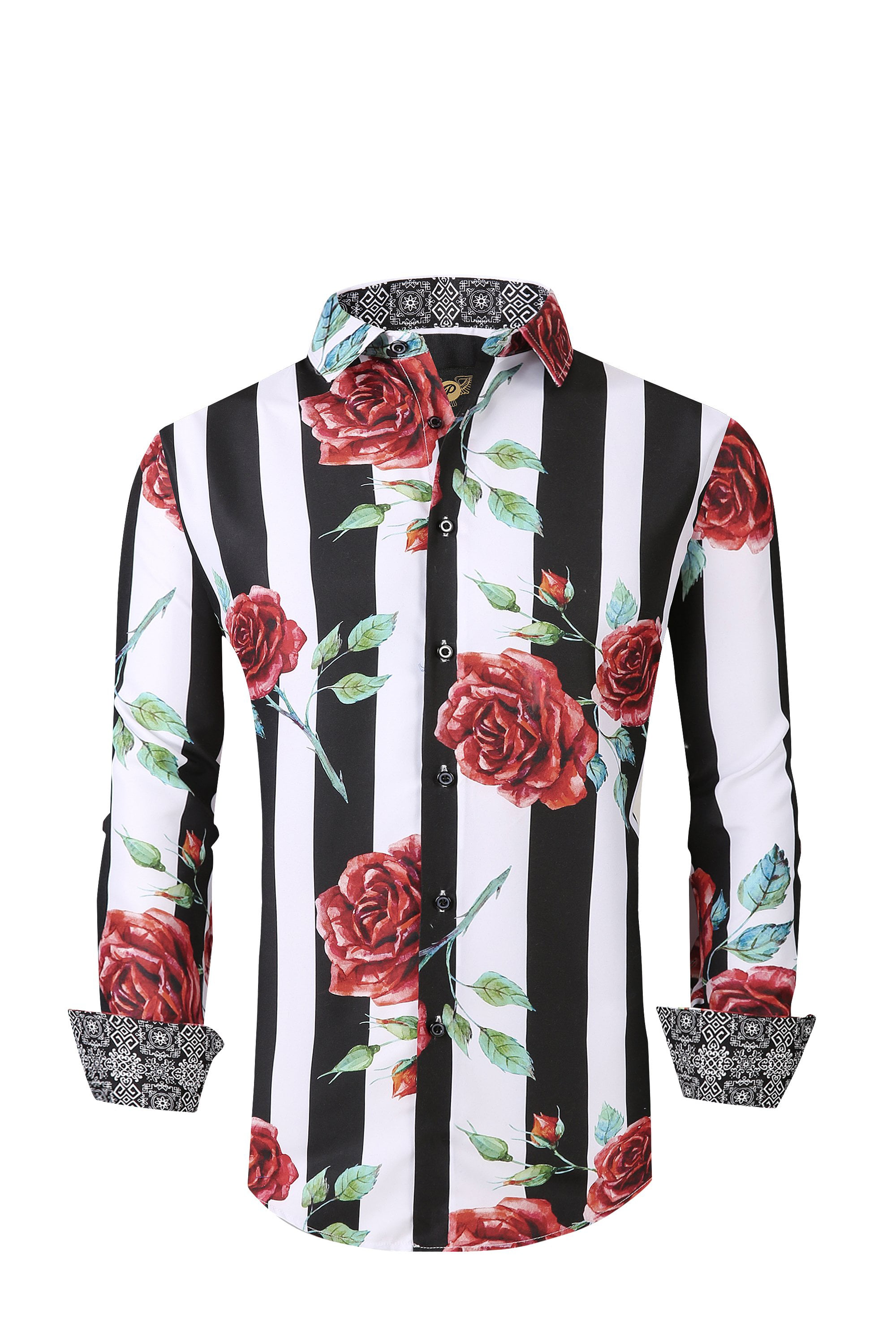 men's shirt with red roses