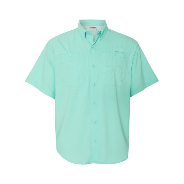 Hilton Zp2297 Men S Baja Short Sleeve Fishing Shirt Tropical Blue X Large Walmart Com Walmart Com