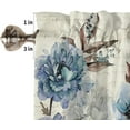 thumbnail image 5 of Kitchen Curtains Valances, Flower Butterfly Dragonfly Vintage Blue Floral Spring Summer Short Rod Pocket Valances for Windows for Bedroom, Bathroom, 1 Panel, 54" W x 18" L, 5 of 6