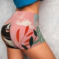 thumbnail image 4 of Balery Colorful Cat With Flowers Pantalones cortos de entrenamiento estampados para mujer, sin costuras, ajustados, para gimnasio, yoga, correr, deportes, ejercicio activo, fitness.-Large, 4 of 8