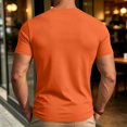 thumbnail image 5 of Mens T Shirts Casual Basic Short Sleeve Crewneck Tops Summer Gym Workout Athletic Lightweight Performance Tees Saffron L, 5 of 7
