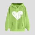 thumbnail image 4 of Idoravan Hoodies for Women Graphic Design Women's Heart Shape Graphic Design Winter Hoodie Pullover Long Sleeved Comfortable Sweatshirt Mint Green L, 4 of 7
