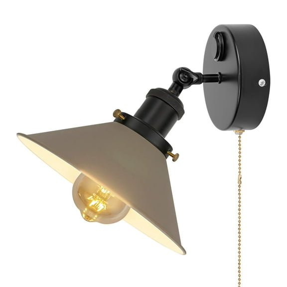 Kiven 12V LED Interior Lights with USB Port,Khaki RV Reading Lamp with Pull Chain Switch,4W Modern Wall Sconce Adjustable Warm White for RV Caravans Boats, Hard-Wired Surface Mount BD0173