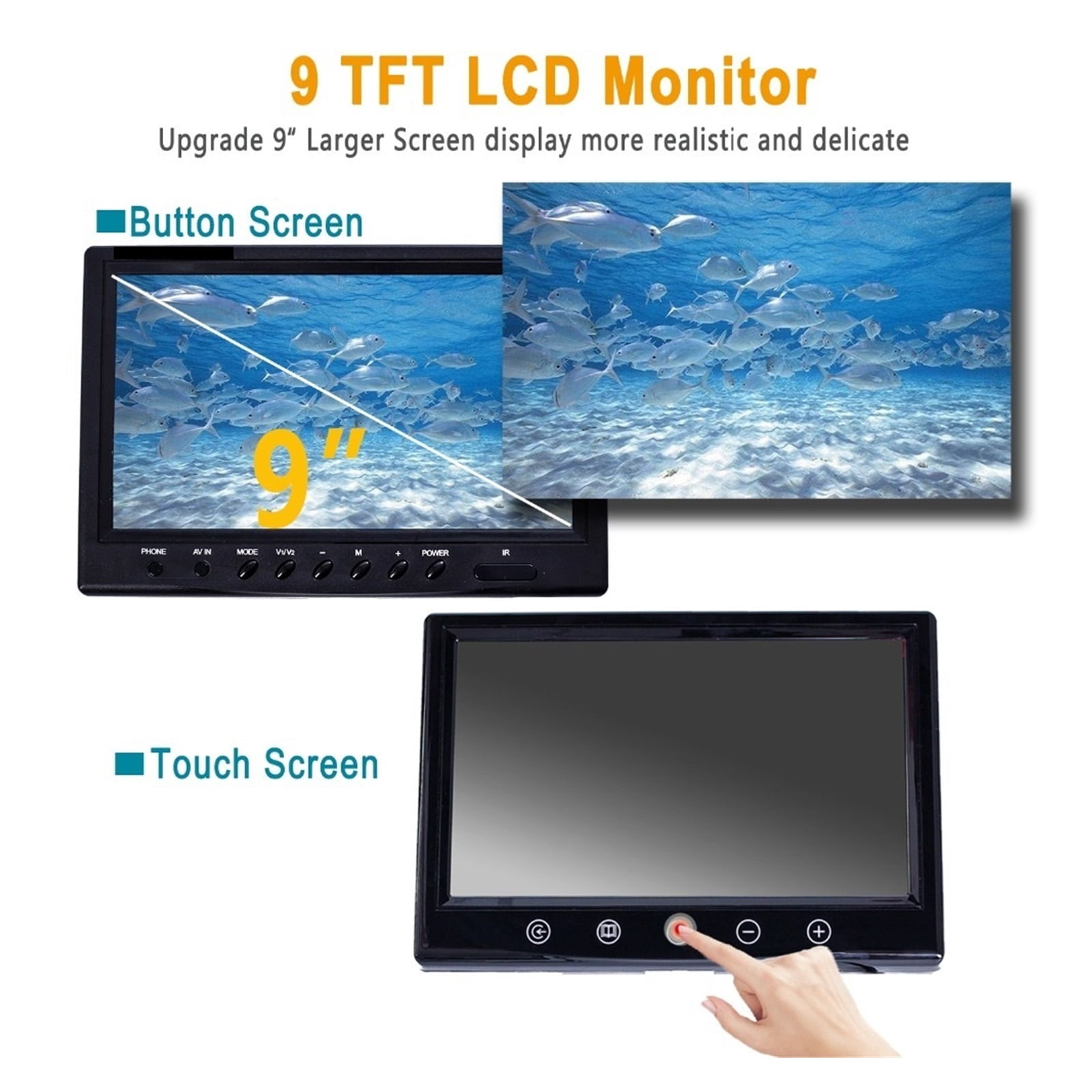 9" HD Screen DVR/WiFi 8GB Card IP68 20/30/50M Pipe Inspection Camera 23mm Drain Sewer Pipeline Industrial Endoscope ,Stunning Clarity