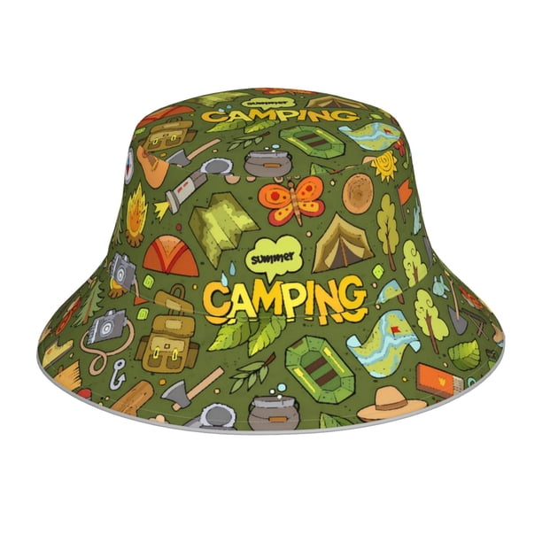 Fotbe Camping 1 Sombrero Tipo Pescador con Estampado – Sombrero de Sol de Algodón de Moda para Playa, Golf, Pesca