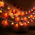 thumbnail image 6 of Cheapark Fall Decor Fall Garland With Pumpkin Lights & Enlarged Maple String Lights Halloween Pumpkin Decor, 9.8 Ft 20 Pcs Led Waterproof Battery Operated Thanksgiving For Home Indoor Outdoor, 6 of 8