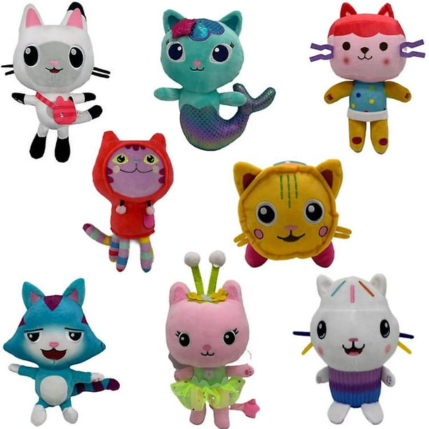 Nouveau Gabby maison de poupée en peluche Mercat dessin animé animaux en  peluche souriant chat voiture chat câlin Gaby fille poupées enfants cadeaux  d'anniversaire 