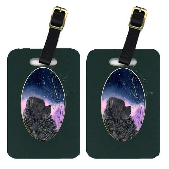 Pair of 2 Pomeranian Luggage Tags
