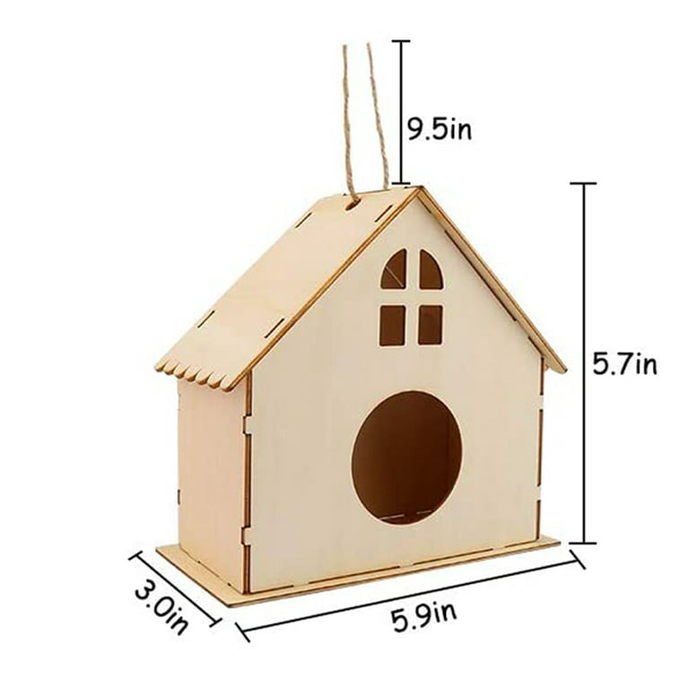 4 Pack Bird House Crafts for Kids Ages 5-8 8-12, DIY Birdhouse Kit for Children to Build, Art Craft Wooden Toys, Craft Projects with Paint,Brushes