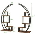 thumbnail image 6 of Ataucjin Plant Stand Indoor 2 Pack,5 Tier Tall Metal Indoor Plant Stand, Half Moon Shape Garden Plant Holder, Round Flower Shelf Rack with 4 Hanging Hooks Stylish Tiered Flower Storage Rack Tall Metal, 6 of 7