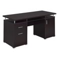 thumbnail image 1 of Tracy 55-inch 2-drawer Wood Office Computer Desk Cappuccino, 1 of 12
