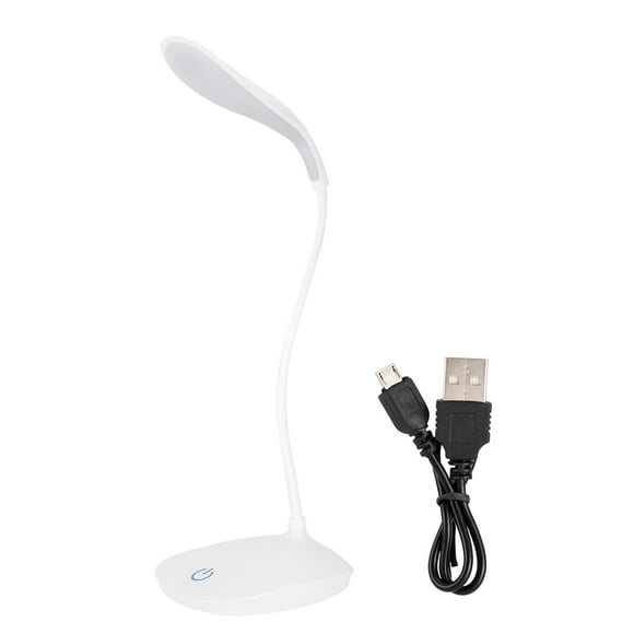 Lámpara de mesa, USB Cuello flexible Luz de escritorio LED Interruptor táctil regulable Lámpara de lectura nocturna.