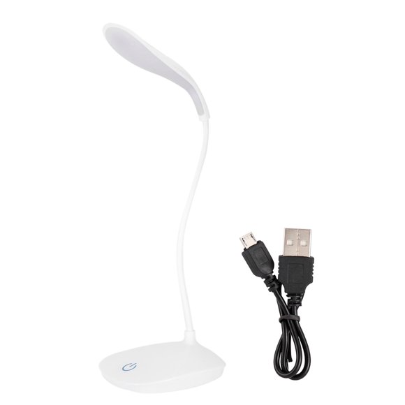 Lámpara de mesa, USB Cuello flexible Luz de escritorio LED Interruptor táctil regulable Lámpara de lectura nocturna.