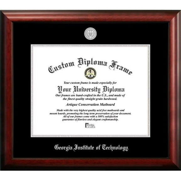 Campus Images GA974SED-1714 17 x 14 in. Georgia Institute of Technology Silver Embossed Diploma Frame