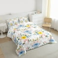 thumbnail image 3 of Homewish Retro Floral Queen Comforter Set,Kawaii Bowtie,Pink White Blue,3-Piece Luxury, 3 of 8