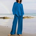thumbnail image 2 of Timegard Lounge Sets for Women 2 Piece Plus Size 1/2 Sleeve Top Wide Leg Pants with Pockets Comfy Outfits, 2 of 6