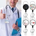 thumbnail image 3 of Name Badge Reel ID Tag Holder Doctor Nurse Retractable Work Card Clip Practical, 3 of 8