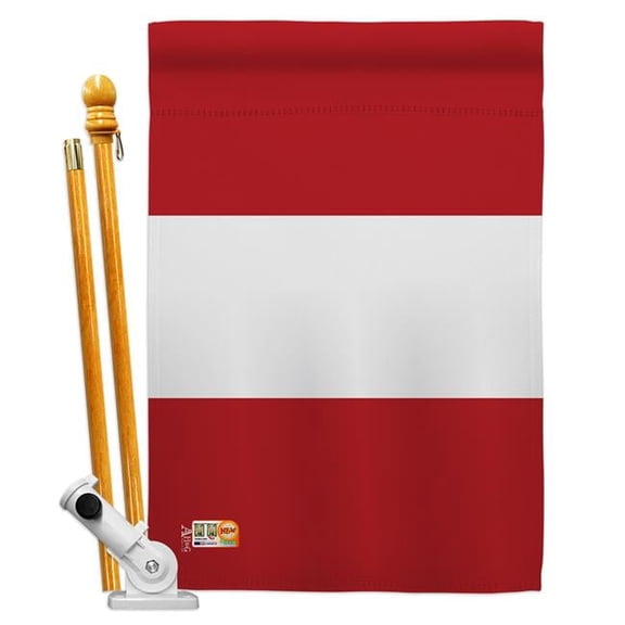 Americana Home & Garden AA-CY-HS-140186-IP-BO-D-US18-AG 28 x 40 in. Peru Flags of the World Nationality Impressions Decorative Vertical Double Sided House Flag Set & Pole Bracket Hardware Flag Set
