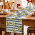 thumbnail image 5 of Summer Lemons Table Runner 90 Inches, Vintage Watercolor Fruit Flowers Blue Striped Bed Runner Dresser Scarves Tabletop for Indoor Outdoor Parties/Ceremony/Banquet, 13" x 90", 5 of 9