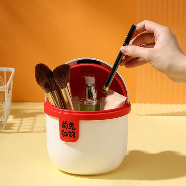 Papelera para escritorio pequeño, cubo de basura para encimera, forma de dibujos animados, tipo deslizante, almacenamiento de mesa de maquillaje para conejo Macarena Papelera de escritorio