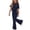 Navy, variant on BXJX Girls Outfit Sets Size 8 T, 2PC Short Sleeve Holiday Crew Neck T-Shirts and Flare Pants Sets Black