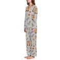 thumbnail image 2 of FORMRS Womens Pajama Set Long Sleeve Top and Pants with Pockets Soft Comfy Lounge Sleepwear, Sizes S-2XL, Brown Cartoon Bears, 2 of 7